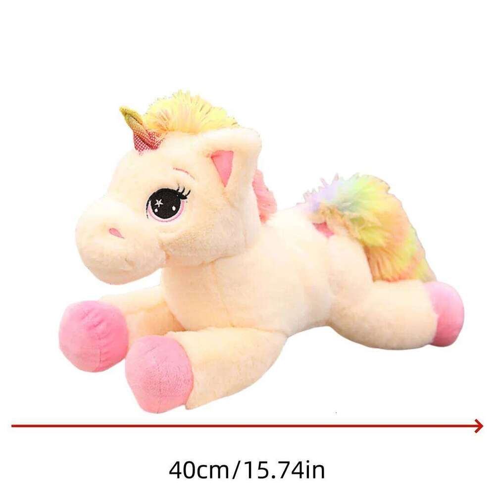 1pc 40cm/15.74in Lying Unicorn Doll Lucky Star Little Pegasus Plush Toy Hug Rainbow Horse Birthday Gift R260908 - view 7