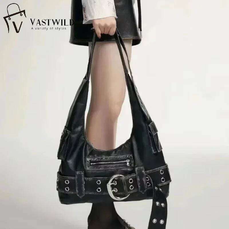 Belt buckle Women Luxury Designer Handbag And Purses PU Rivet Multiple Pockets Y2K Large Capacity Shoulder bags big totes XJ260306