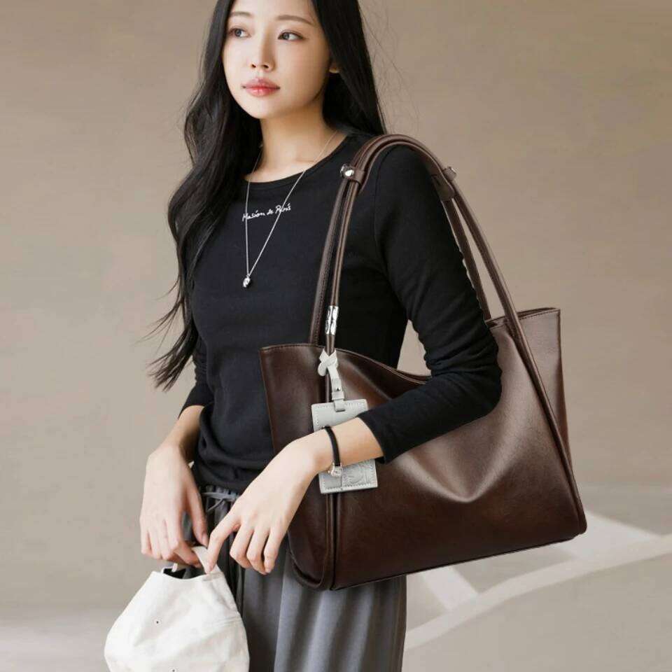 Quality Pu Leather Tote for Women Designer Large Capacity Shoulder Handbags Casual Commute Shopping Top Handle Bag XJ260306