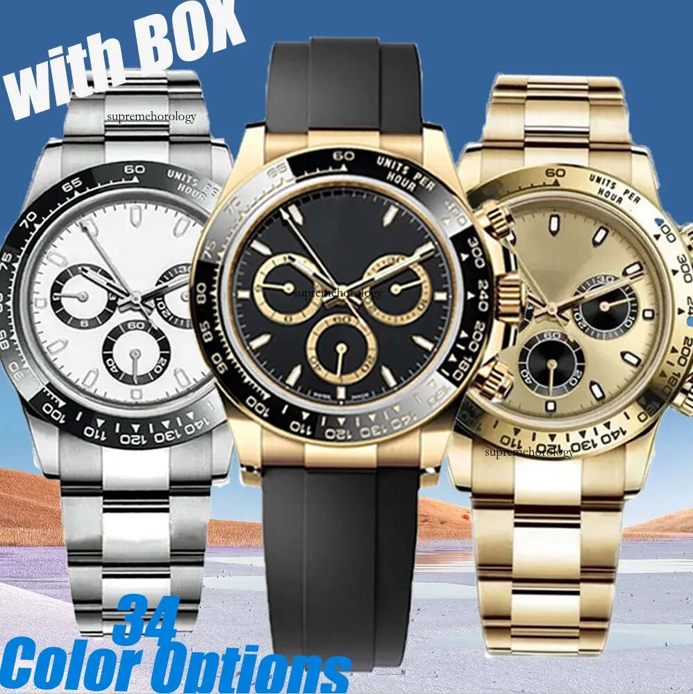 watch mechanical mens sapphire glass black rubber strap stainless steel waterproof ladies gold watches couples with box 41mm 5d