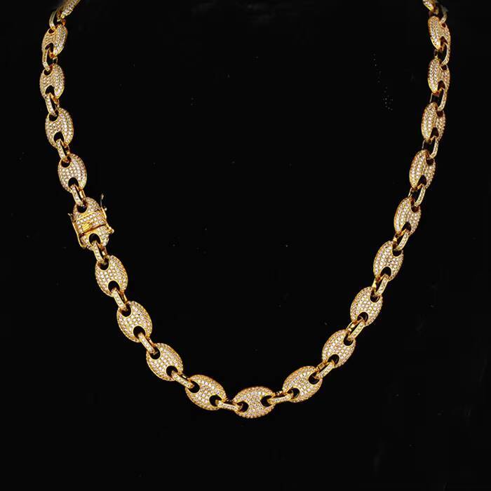 Hip Hop Mens Necklace Quality 5A Zircon Pig Nose with Cuban Link Chain Fashionable Jewelry for Weddings and Gifts