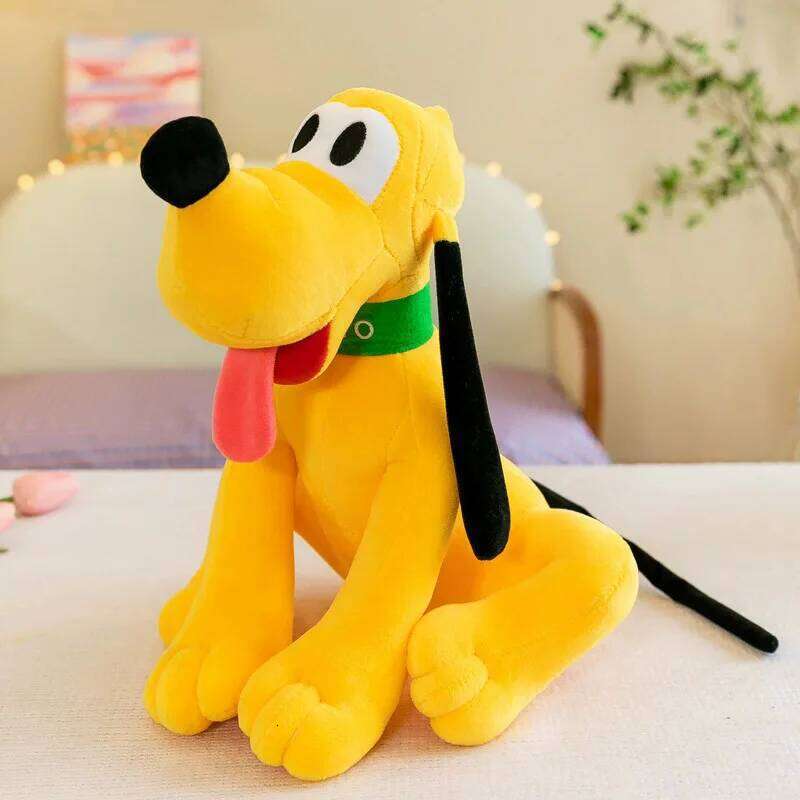 1pc 28cm/11.02in Cartoon shape little yellow dog doll plush toy wholesale cute pluto big ear pillow scissor machine gift R260908 - view 3