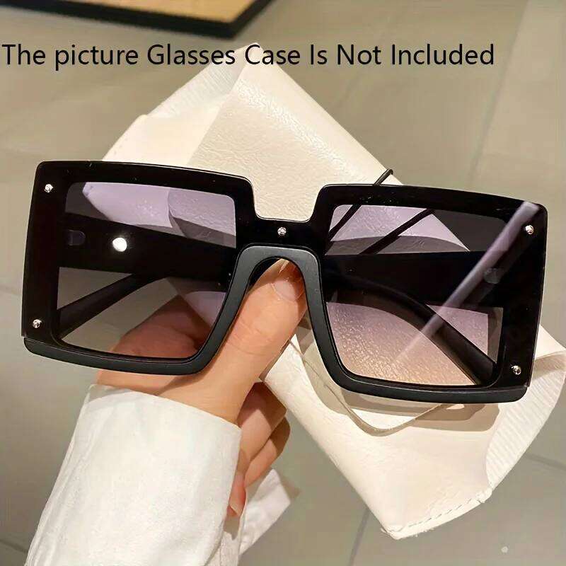 1 Set of Oversized Square Men's and Women's Trendy Glasses, Luxury Brand Design, Daily Casual Fashion Sunglasses Z260306