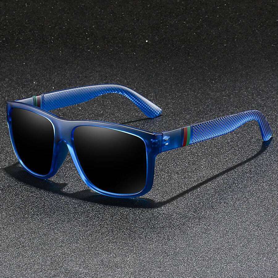 Fashion Vintage Check Pattern Square Sunglasses Men Women Fishing Driving Man Luxury Brand Sun Glasses UV400 Eyewear Z260306