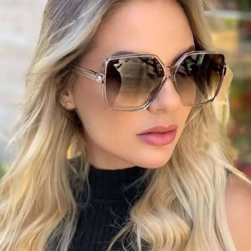 Retro Big Frame Oversized Square Sunglasses Fashion Shades UV Protection Eyeglasses for Women Men Summer Beach Party Eyewear Z260306