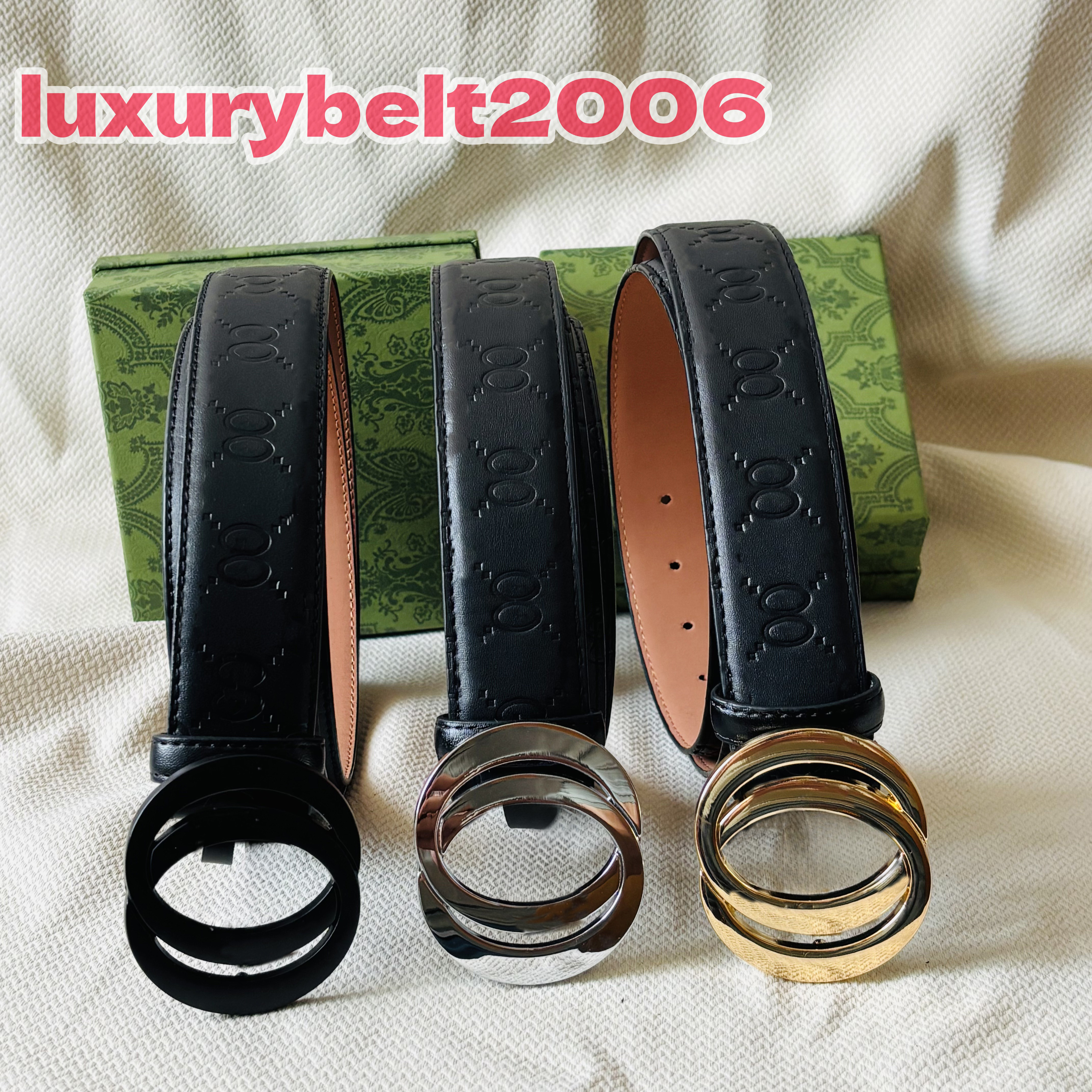 Designer Fashion Men's and Women's Belt New Korean Style for Men Double G Smooth Buckle Genuine Leather Letter Fashion Trend Versatile Belt Factory Direct Sale