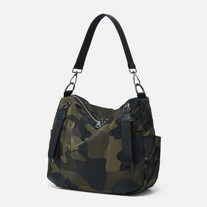 Tote Women's Daily Travel Single-Shoulder Bag; Leisure Camouflage Nylon Crossbody Bag XJ260306