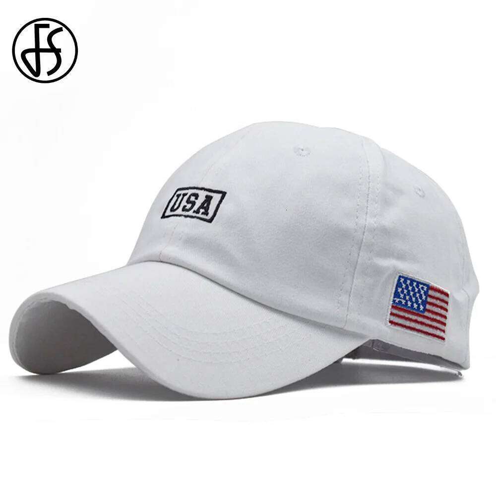FS Black White American Flag Baseball Caps For Men Luxury Brand Women Trucker Hats Cotton Vintage Streetwaer Hip Hop Cap Bone Y260304