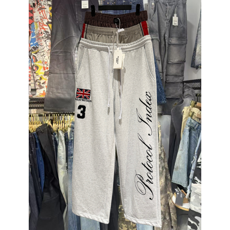 Foto Reali Pantaloni Grigi Stampa Pantaloni Da Uomo 2026Ss