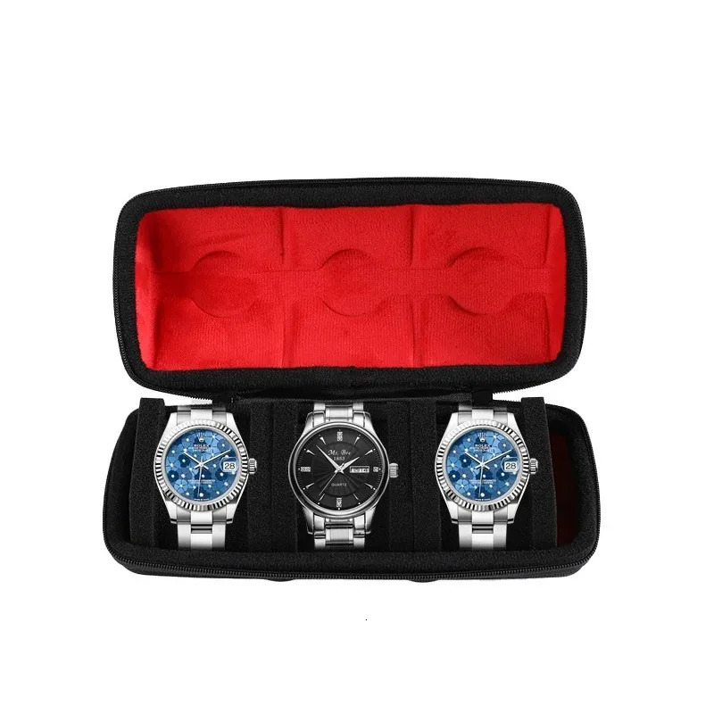 Watch Box Organizer for MenWatch Travel Case Portable Storage Watch Display Holder for Wristwatches with anti-Move Watch Pillow260228