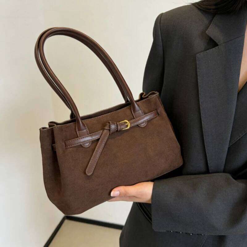 Autumn and Winter New Texture Armpit Bag Commuting Frosted Suede Shoulder Niche Retro Baguette Bags Fashion Versatile XJ260306