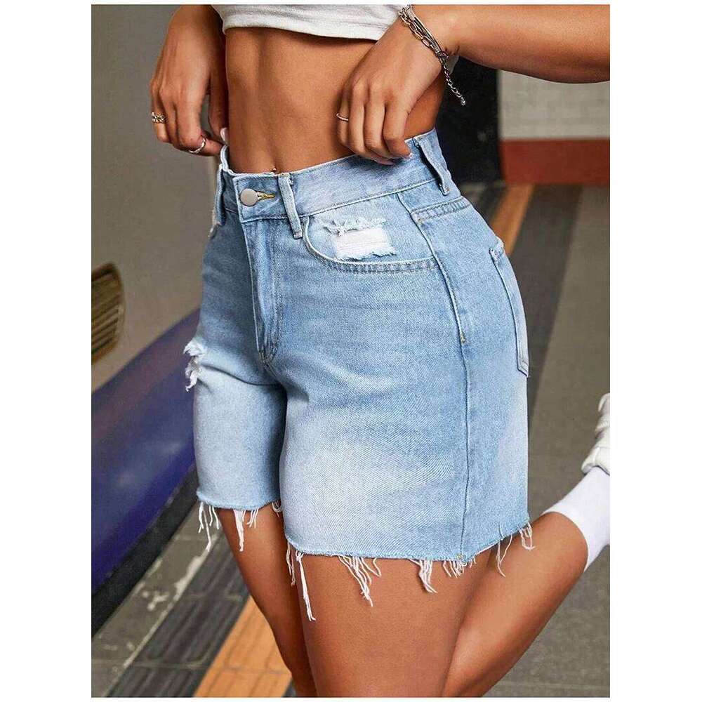 2025 Spring New High Waist Ripped Denim For Women Fashion Stretch Slim Fit Sexy Jeans Shorts Hot Girls Clothing XJ260306