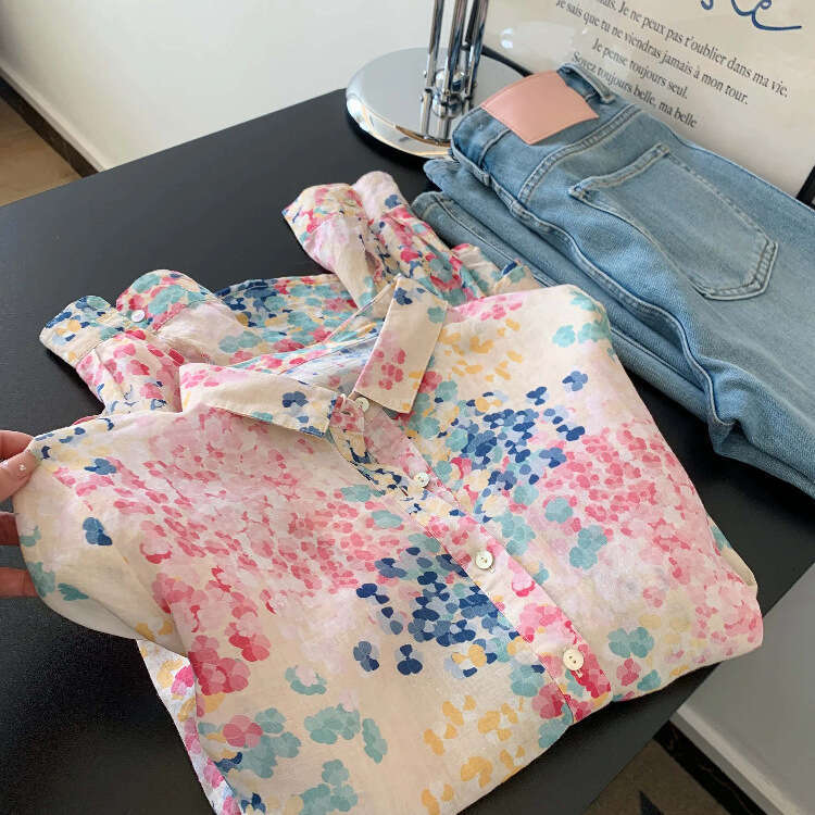 2026 Spring/Summer Designer A12 Color Printed Long Sleeve Shirt Jacket Women's Top Loose Casual