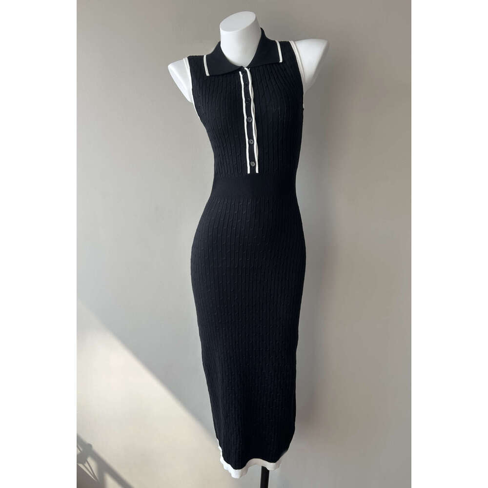 2026 Spring/Summer Designer's New Fashionable Collar Knitted Slimming Elegant Sleeveless Dress