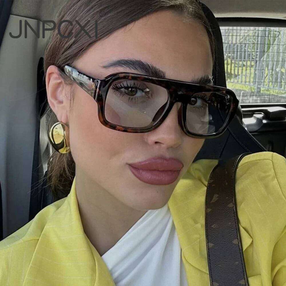JNPCXI Fashion Square Women Sunglasses Shades UV400 Retro Leopard Tea Candy Color Gradient Men Punk Sun Glasses Z260306