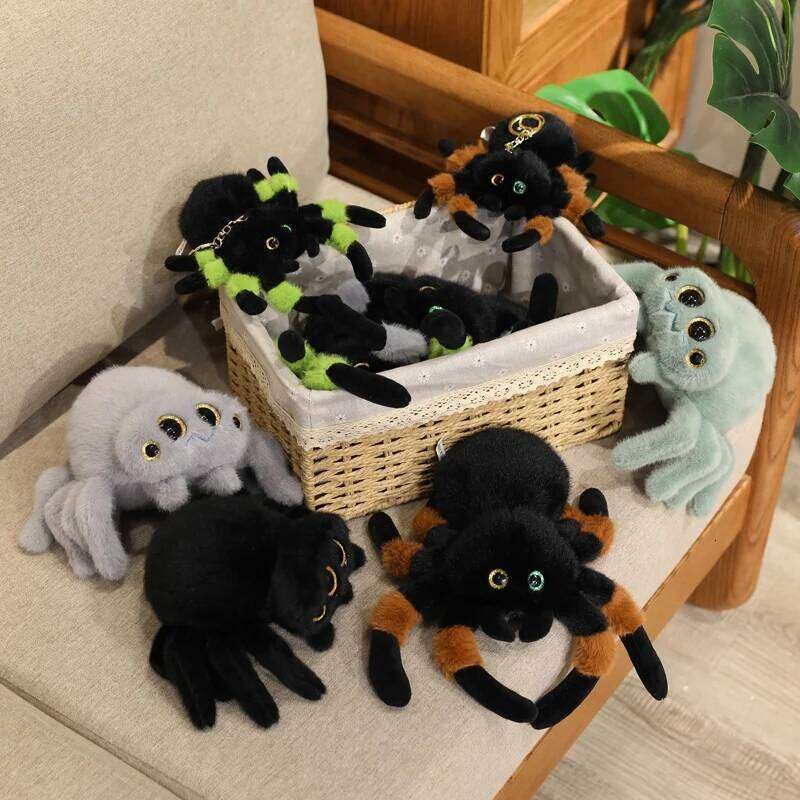 Kawaii Realistic Colorful Doll Poison Spider Plush Toys Children's Lovely Mischief Dolls for Kids Birthday Xmas Gifts W260306