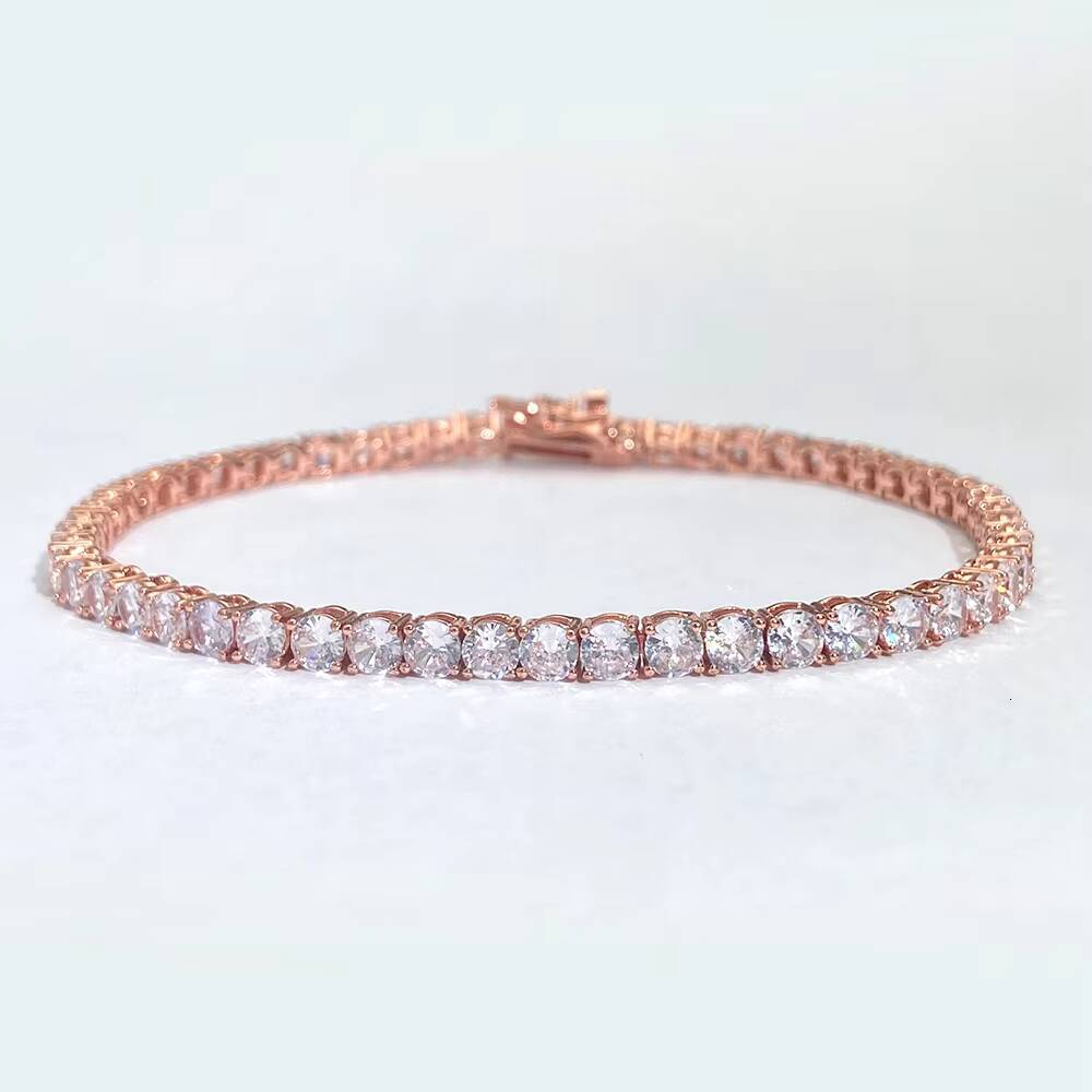Fine Jewelry Moissanite Bracelet 925 Silver Hip Hop 5mm Iced Out Women Jewelry Tennis Chain Bracelet