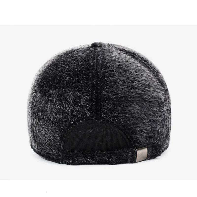 New Winter Fleece-lined Plush Thickened Warm Baseball Caps For Men Imitation Mink Fur Coldproof Earmuff Hats Male Snapback Cap Y260304