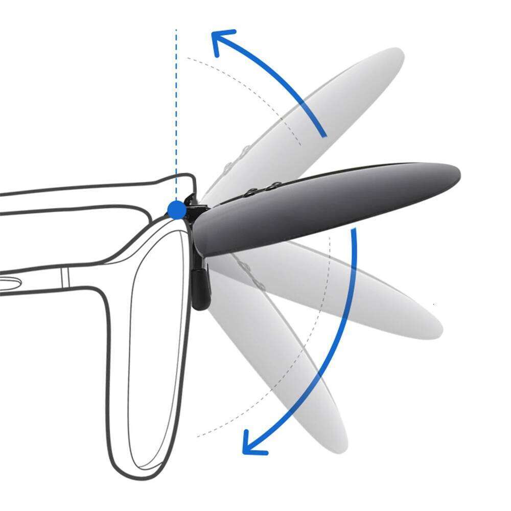 VIVIBEE Mirror Blue Men's Polarized Flip Up Clip On Sunglasses Night Driving UV400 Grey Lens Fishing Fashing Clips for Mypoic Z260306