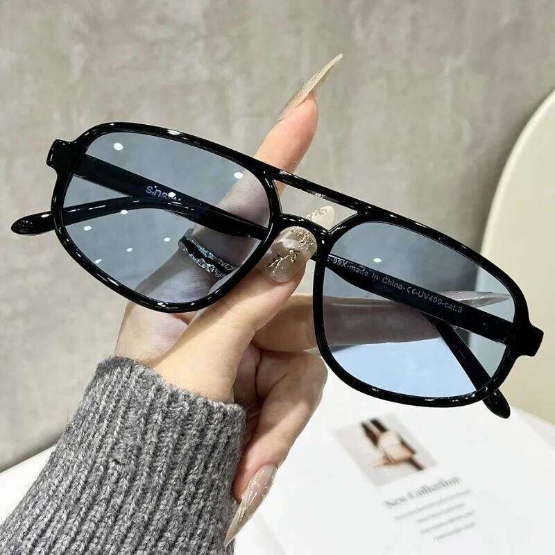 Retro Pilot Sunglasses 2025 New in Vintage Double Bridge Sun Glasses Women Trendy Luxury Brand Design Outdoor Shades Z260306