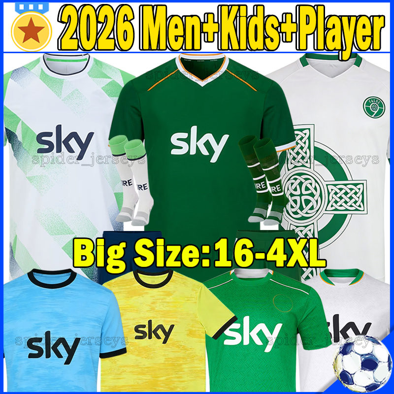 XXXL 4XL 26 27 Ireland PARROTT Soccer Jerseys IDAH KENNY AZAZ SCALES Football Shirts 2026 2027 Republic of Ireland national football team Men Uniforms kids kits sets
