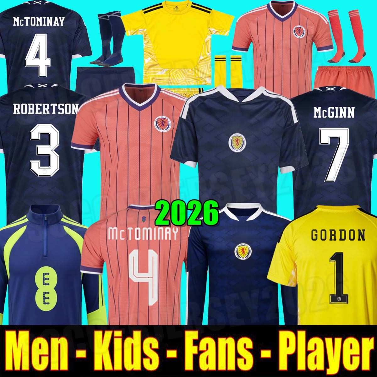 2026 World Cup scotland Fans football shirt Soccer Jerseys ROBERTSON McTominay McGREGOR SHANKLAND MCGREGOR Christmas Gifts Home long sleeves maillot men kids kit