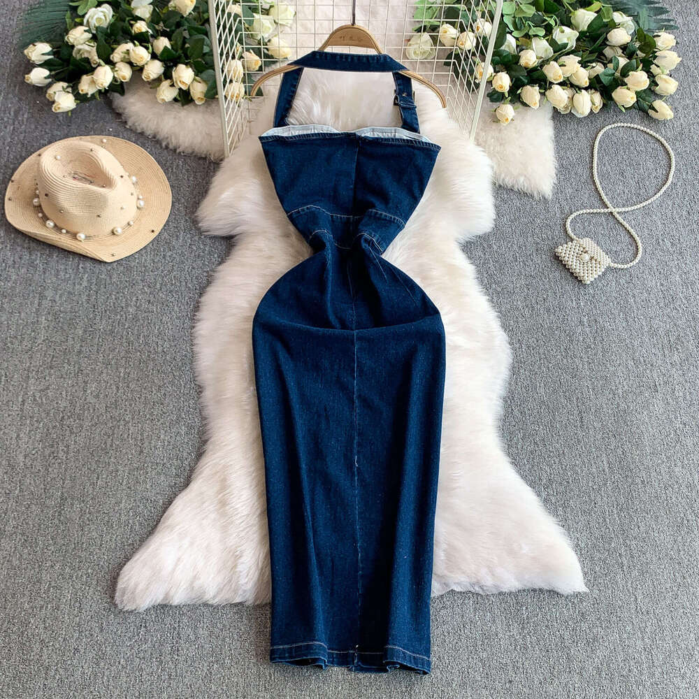 2026 A12 American sexy adjustable women's camisole dress with new slim fit design and slim waist slimming effect with slit