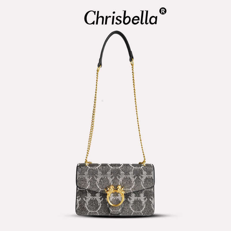 Luxury Monogram Horsebit Chain Crossbody Bag - Elegant Jacquard Flap Shoulder Bag for Women SENYY