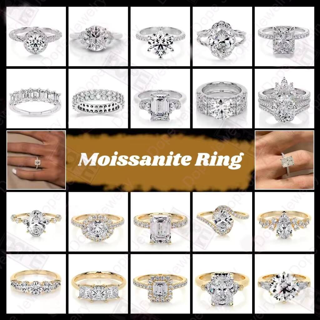 Custom Jewelry Moissanite Ring 925 Silver Hidden Halo 3CT Oval Cut Women Engagement Wedding Ring