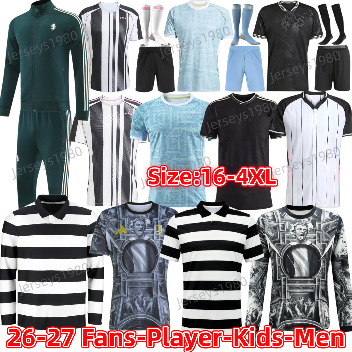 Juventues 26 27 Soccer JerseyS long sleeve 2026 2027 Home away third YILDIZ THURAM OPENDA BREMER F.CONCEICAO E.ZHEGROVA VLAHOVIC Men KIDS Kit Football Jersey 3XL 4XL