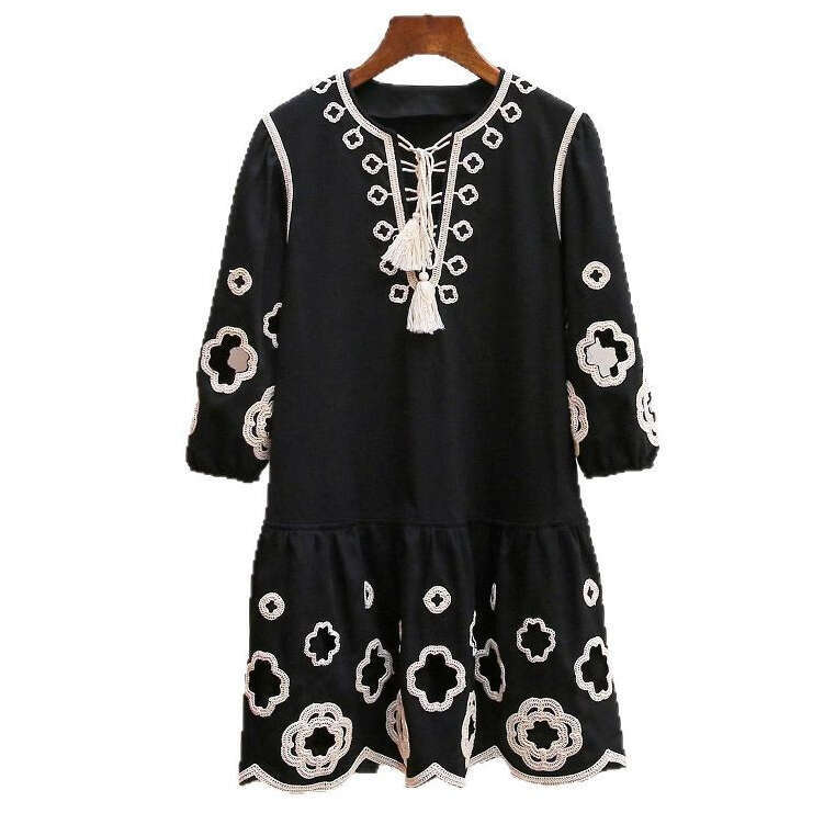 2026 Spring and Summer New French Retro Elegant Social Vacation Style Heavy Embroidery A-line Skirt