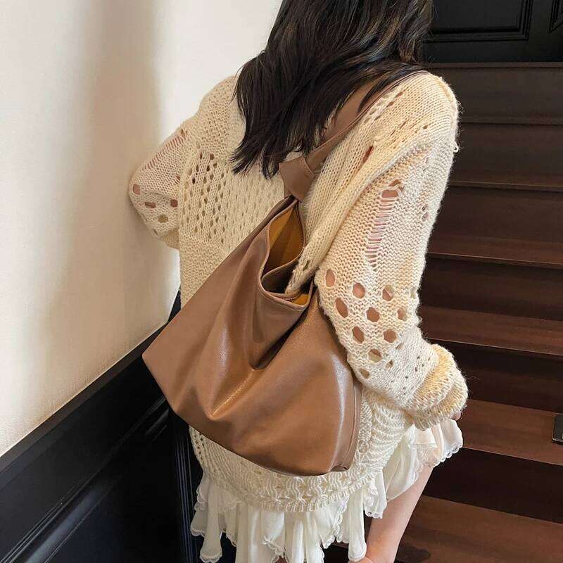 LEFTSIDE Design PU Leather Hobo Underarm Bags Lady Winter Shoulder Bag for Women 2025 New Luxury Brand High-capacity Handbags XJ260306