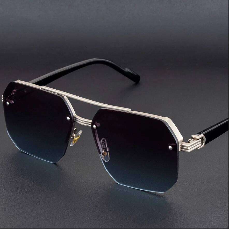 2025 New Large Half Frame Ink Mirror men Driving Dedicated Fashion Trend UV Protection High-end Gradually Changing Color Z260306