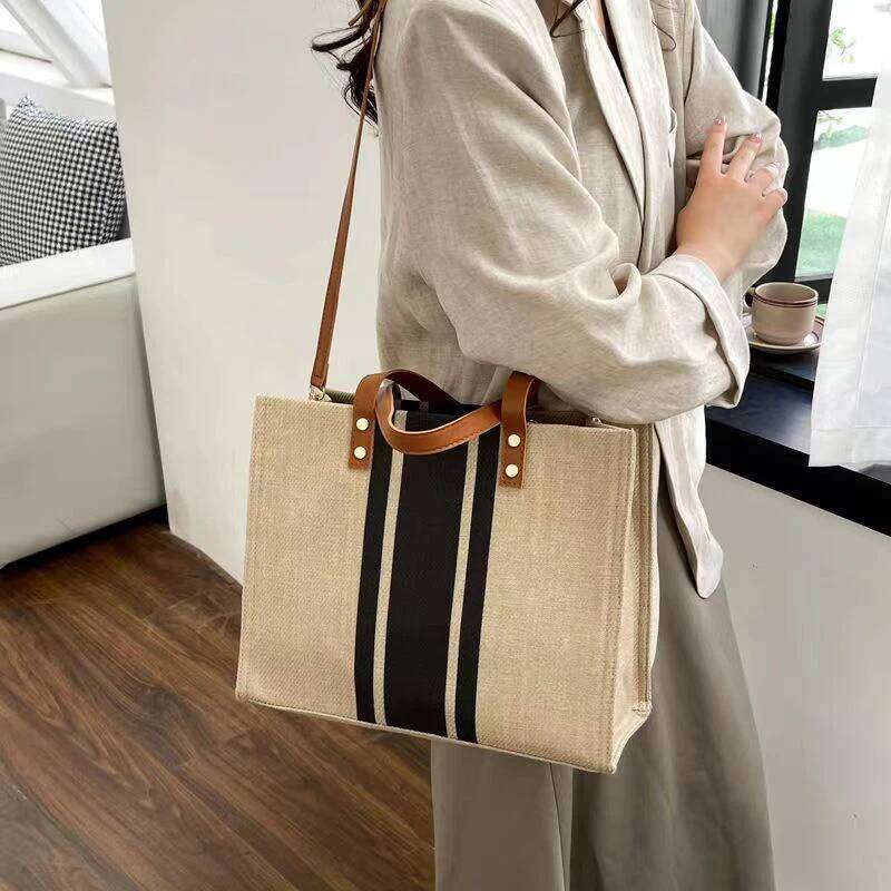 Shopper Tote Simple Canvas Ladies Handbags School Girls Book Bag Crossbody For Women Top Handle Bags XJ260306