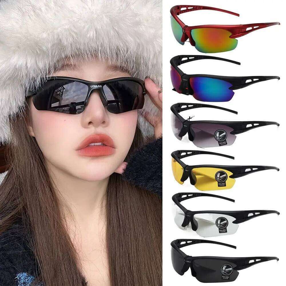 Trendy Plastics Sports Driving Fishing Y2K Sunglasses Cycling Oval Shades for Men Women Z260306