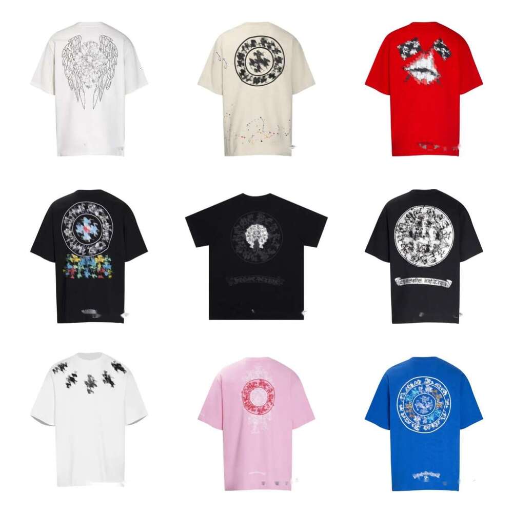 chromelys heart shirt Desiner T shirts men Luxury t shirt Men Loose Tshirts Cotton Letter Printed Black tshirt High Quality Streetwear women Short Sleeve 4c4