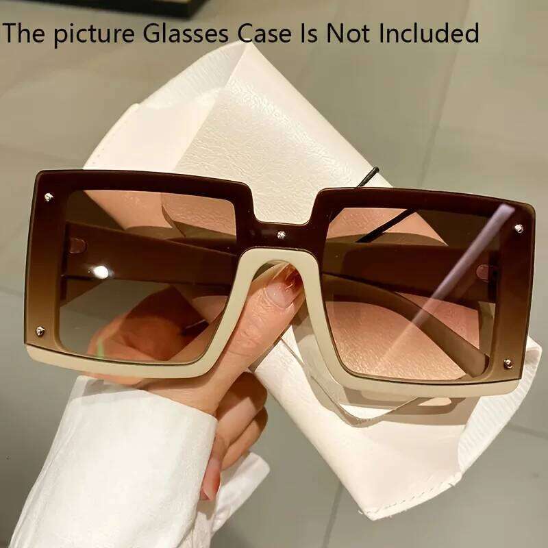 1 Set of Oversized Square Men's and Women's Trendy Glasses, Luxury Brand Design, Daily Casual Fashion Sunglasses Z260306