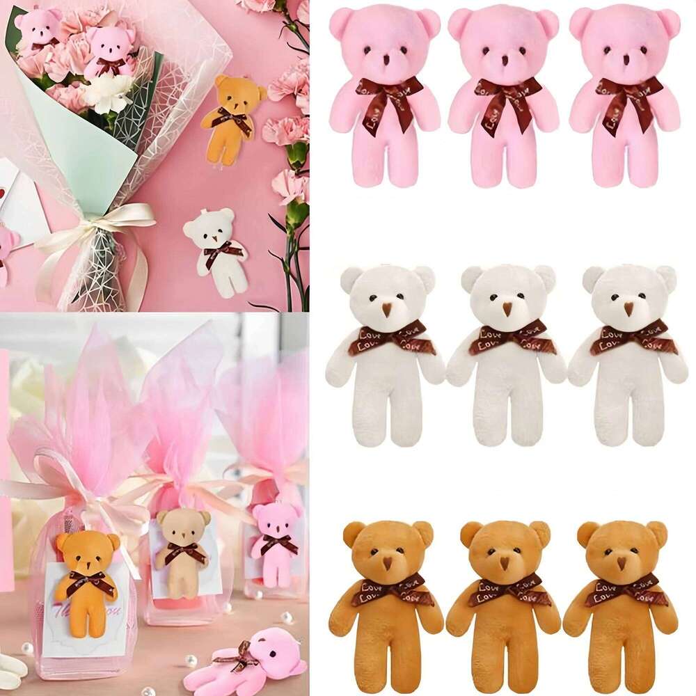 10pcs Mini Cute Cartoon Plush Bear Girl Gift Doll for Birthday Wedding Party Favors Supplies DIY Accessory R260908 - view 3