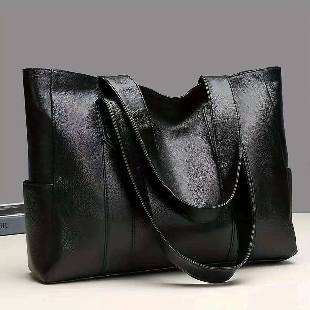 Large Capacity Vintage Plain Shoulder Bag , Ladies Commuter Casual Handbag XJ260306
