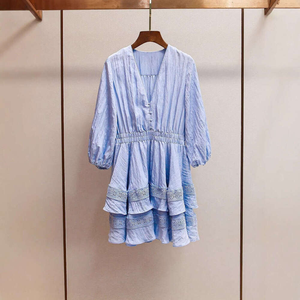 2026 Spring and Summer New French Elegant and Fashionable Waist Strap Bordered Cake Skirt Women's Shirt