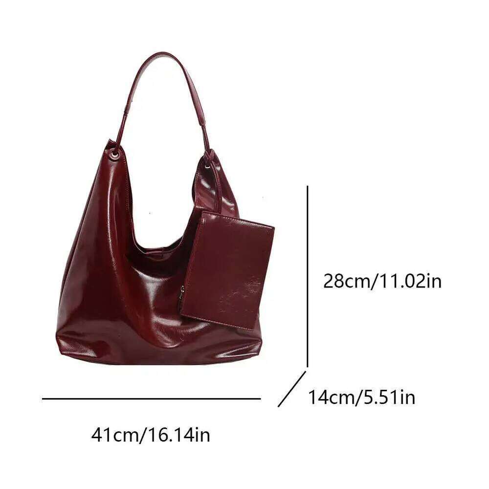 Retro PU Women's Shoulder Large Capacity Commuting Handbag with Small Purse High Quality Ladies Underarm Casual Tote Bag XJ260306