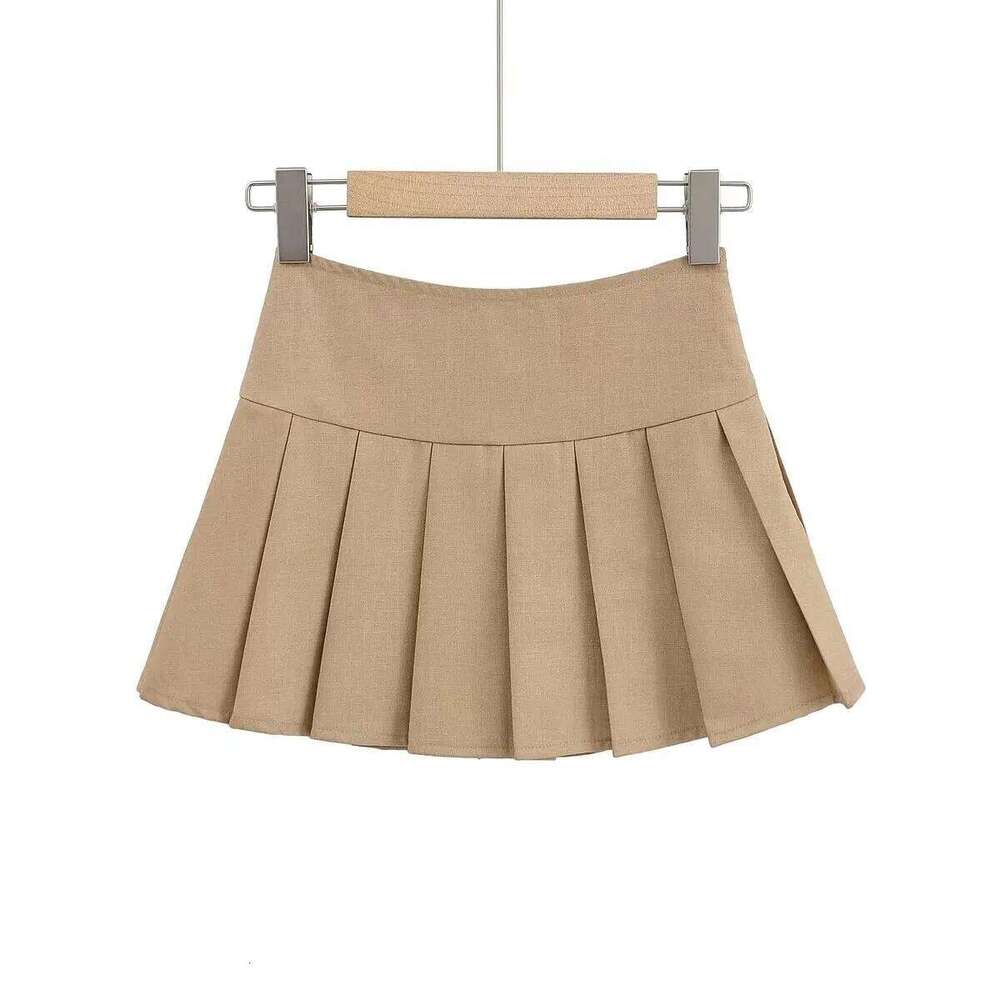 2024 Summer High Waisted Womens Sexy Mini with Shorts Vintage Pleated Skirt White Korean Tennis Skirts Black Khaki XJ260309