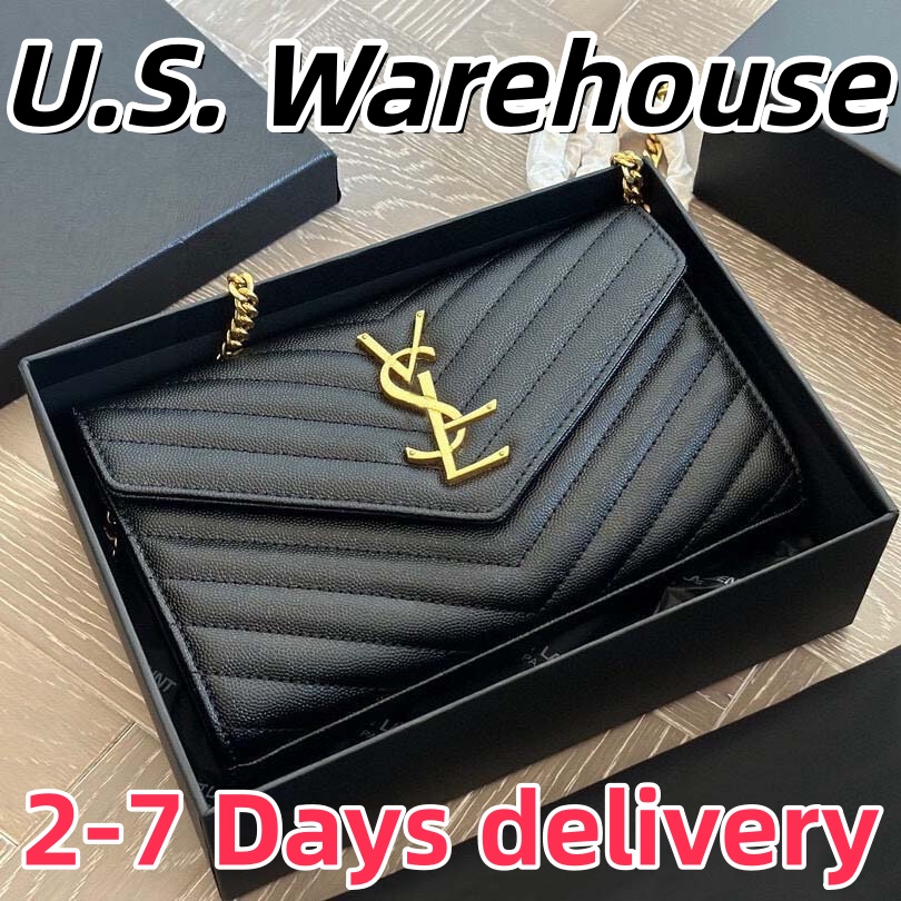 Shoulder Bag Classic Stitching Texture Luxury Bag Exquisite Delicate Designer Bag Matching Tone on Tone Color Chain Fast Delivery Quality Caviar Envelope With Box