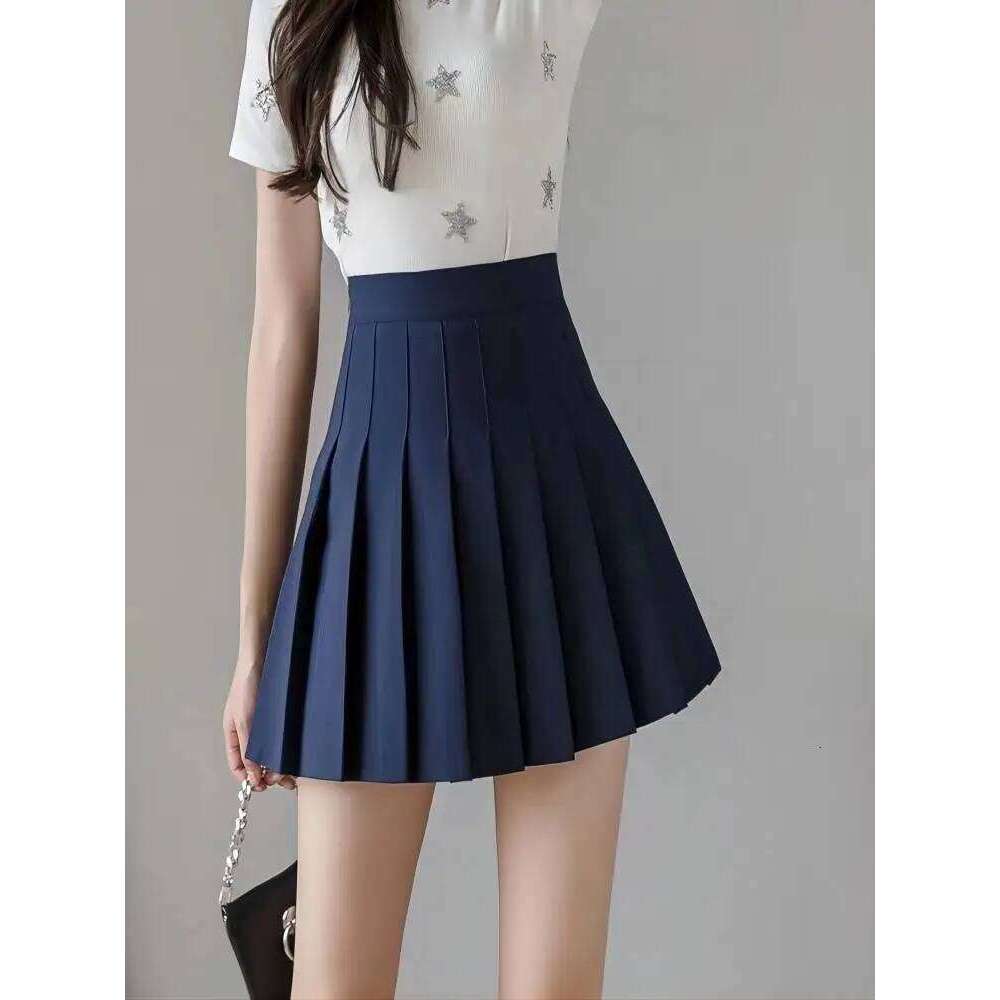 2024 New Women's Pleated Harajuku Solid Color Hot Selling 3/4 High Waist Mini Skirt Elegant and Fashionable XS-3XL Minimal XJ260309