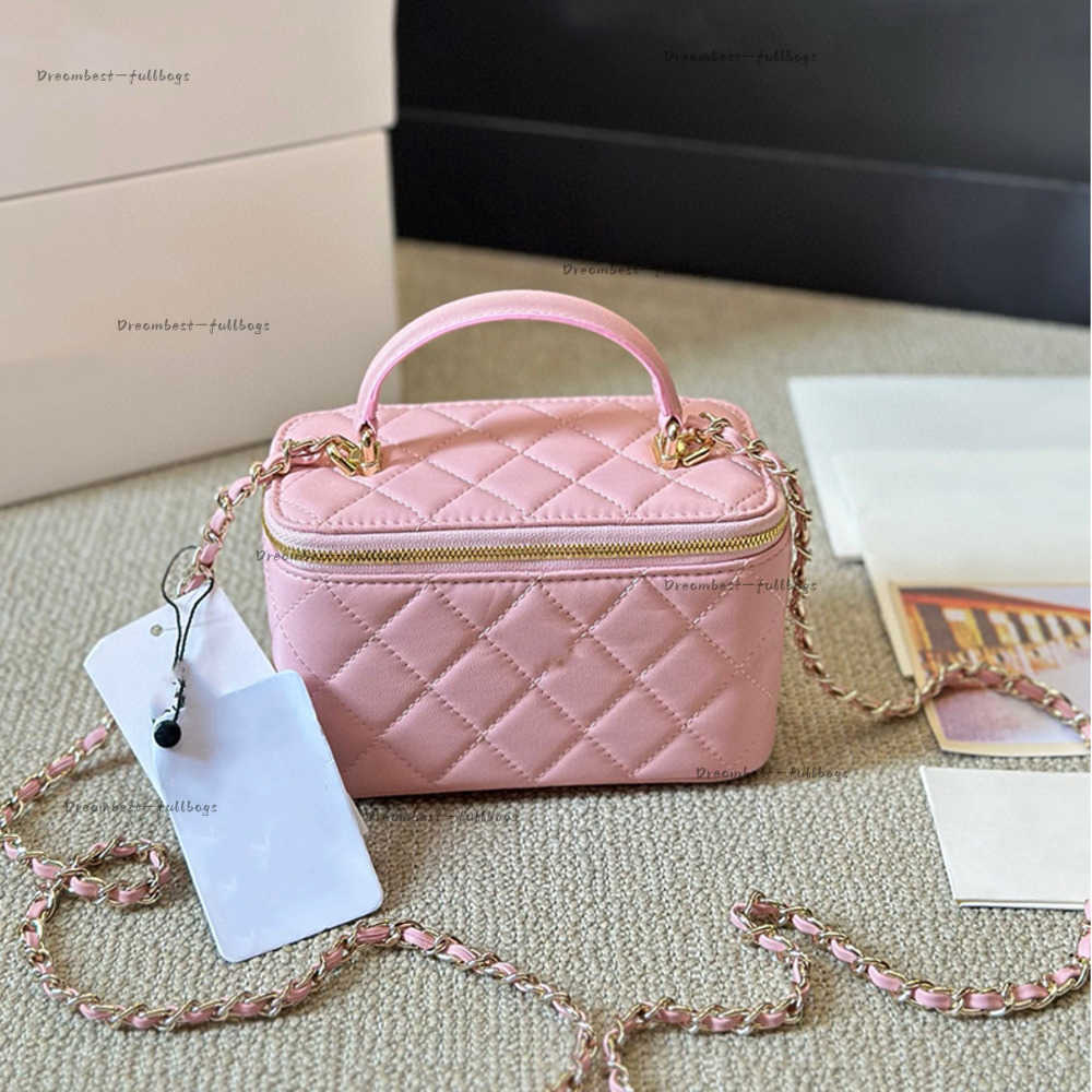 Designer Cases Makeup bag cc Micro Vanity Bag Mini Cosmetic Bag Crossbody Shoulder Tiny Cosmetic Nano Make Up Bags Coin Pink Purse Wallet width 18cm genuine leather