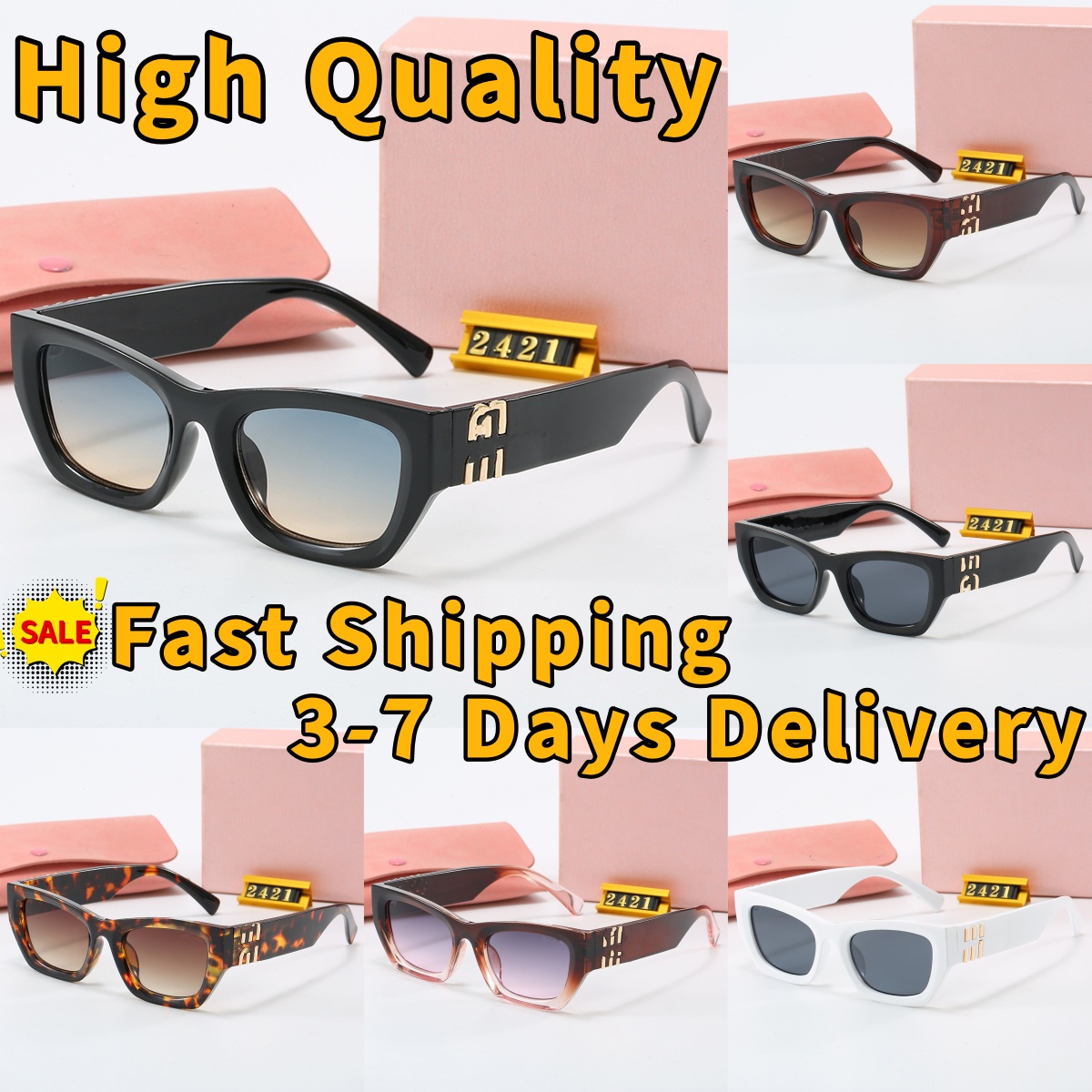 sunglasses designer sunglasses for women Mens Miue Sunglasses Classic Glasses Square Fashion Sunglasses Small Frame Oval Monogram Legs Letter Retro Sunglasses