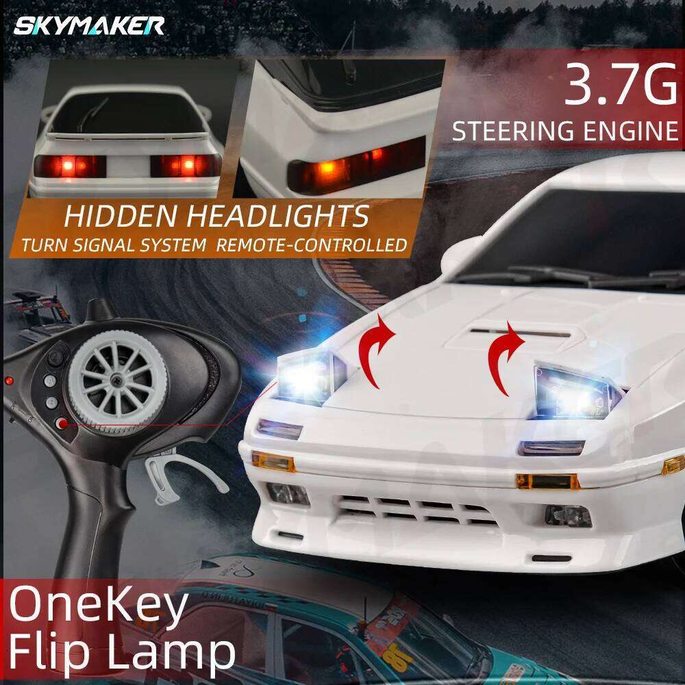 Skymaker AE86 Model LD1801 RX-7 FC LD1802 1:18 Drift 1/18 2.4G Remote Control ESP Gyroscope LED Mini RC Racing Car Toys C260306