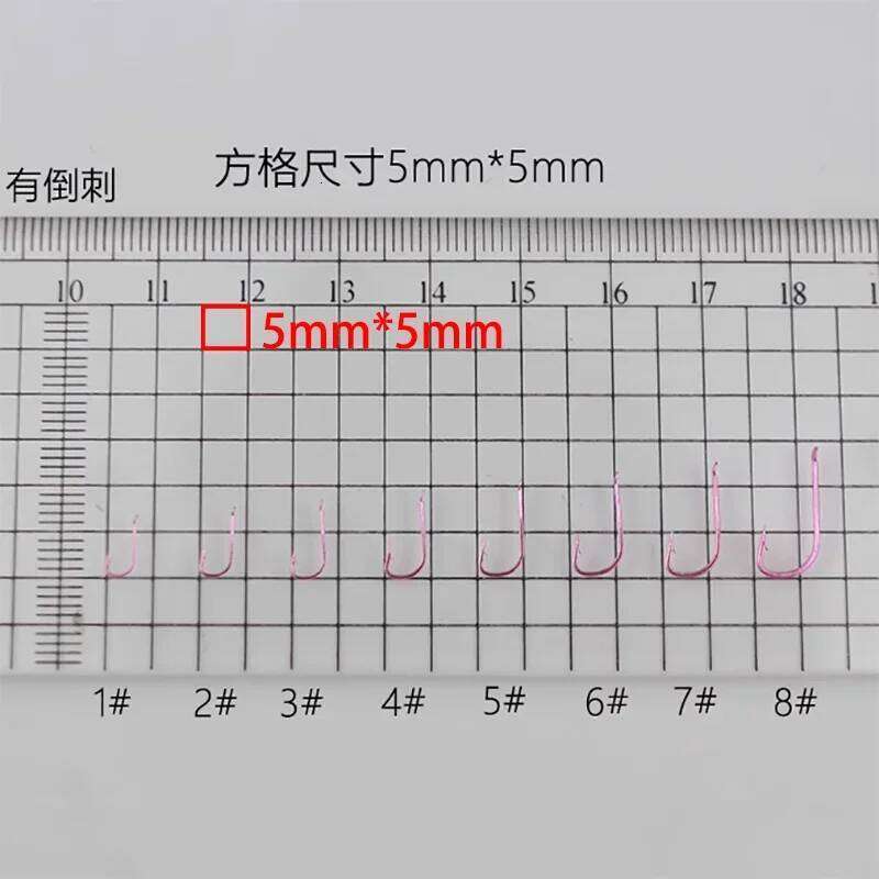 100pcs Fishing Hook 1#-8# Barbed Nobarb Fishhook Tiny Blue Green Pink Fishhooks Uncircle No Ring Carp Hooks Tackle Flat Body S260305