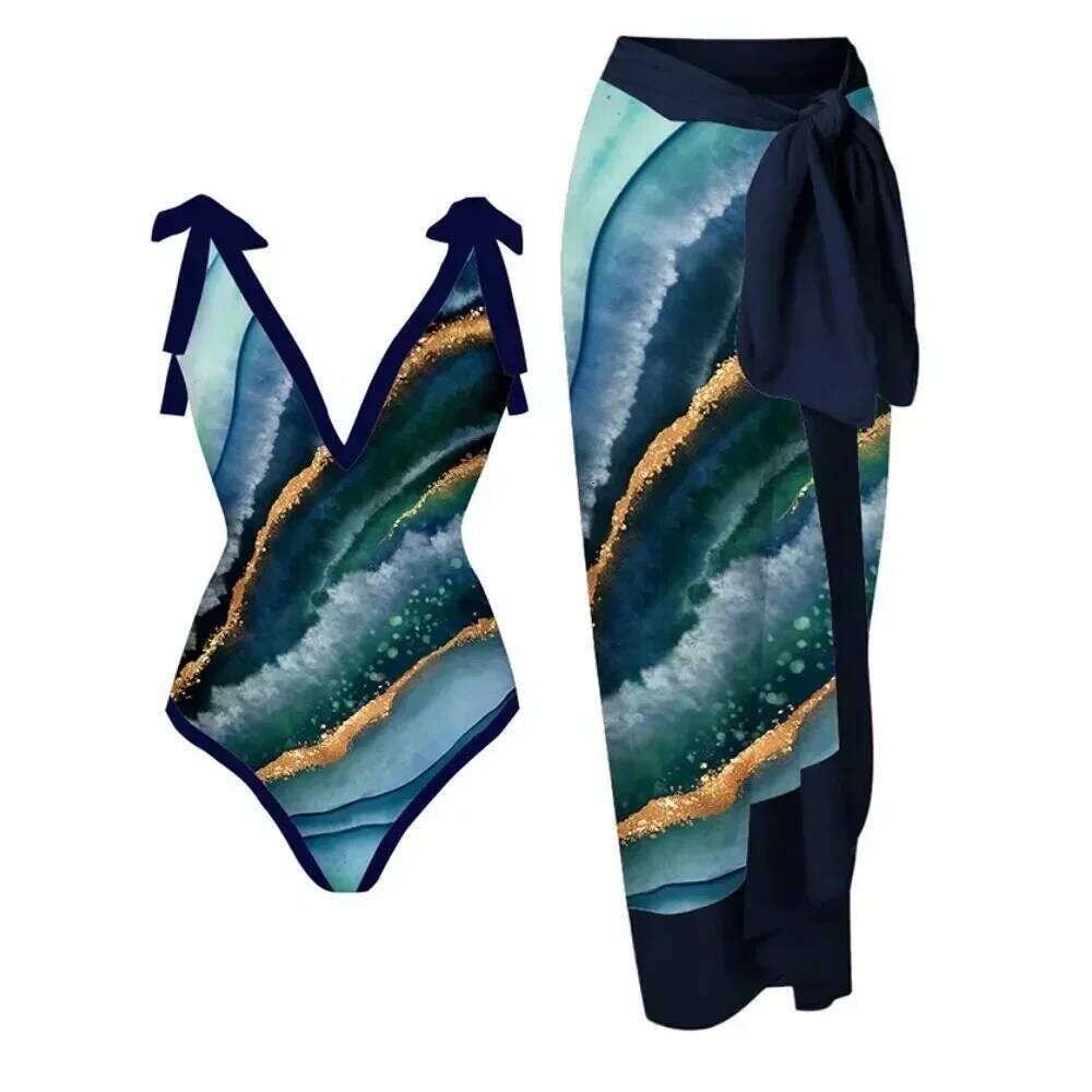 Large Size Conservative Cover Belly Slimming Vacation Beach Hot Spring Swimsuit French Retro One-piece Bikini XJ260206