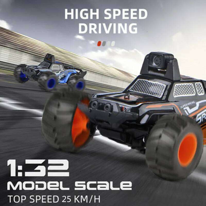 wifI FPV Mini Portable High Speed Off-Road RC 1:32 Strong Shock Absorber Video Camera Dual LED Light Remote Control Car Toy C260306